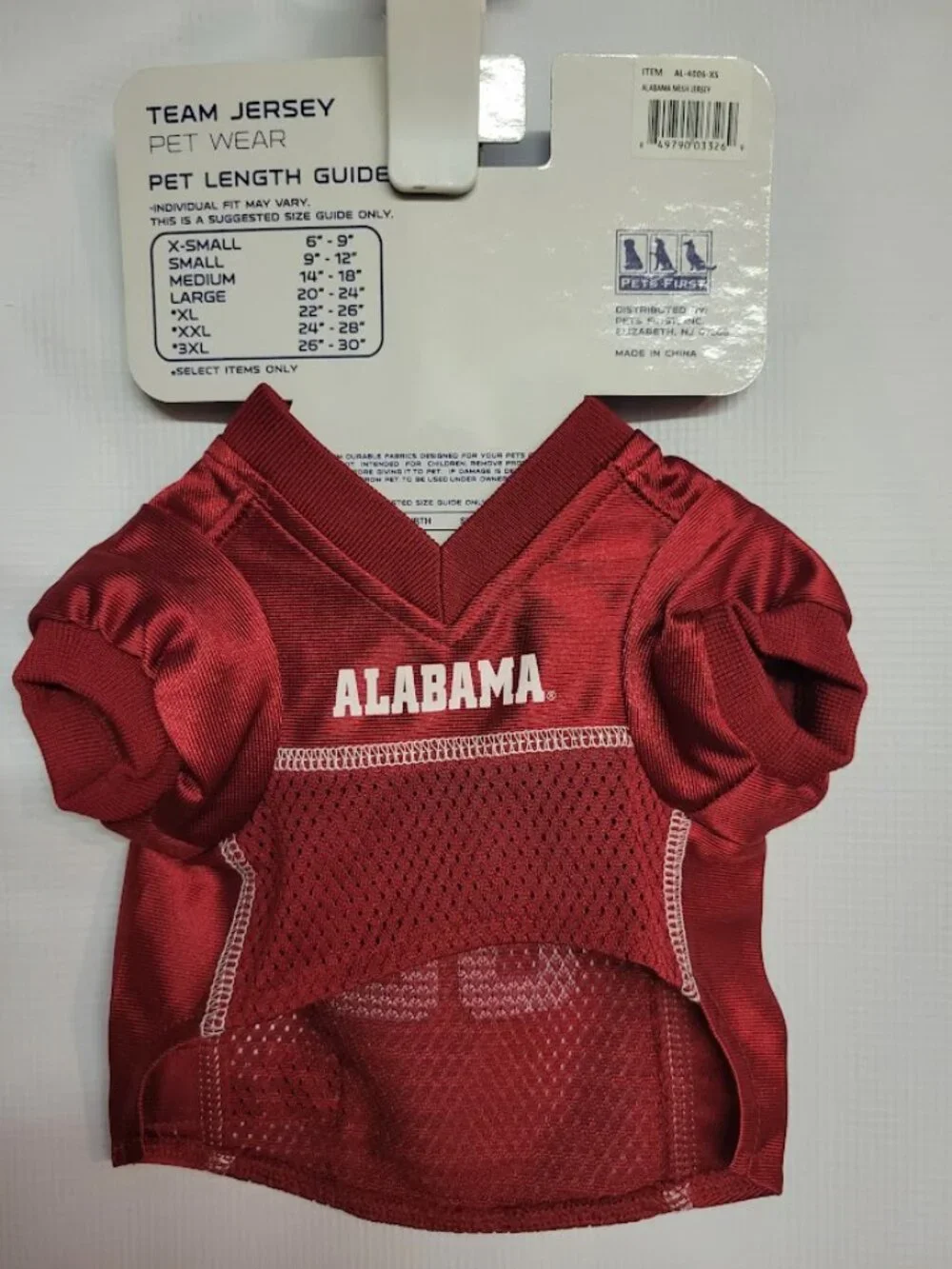 Pets First Alabama Crimson Tide Dog Football Jersey XS NCAA Pet Wear qt